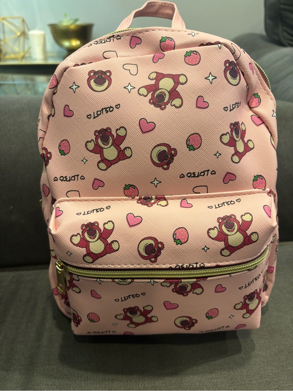 Kids Pink Cute Bear Print Backpack